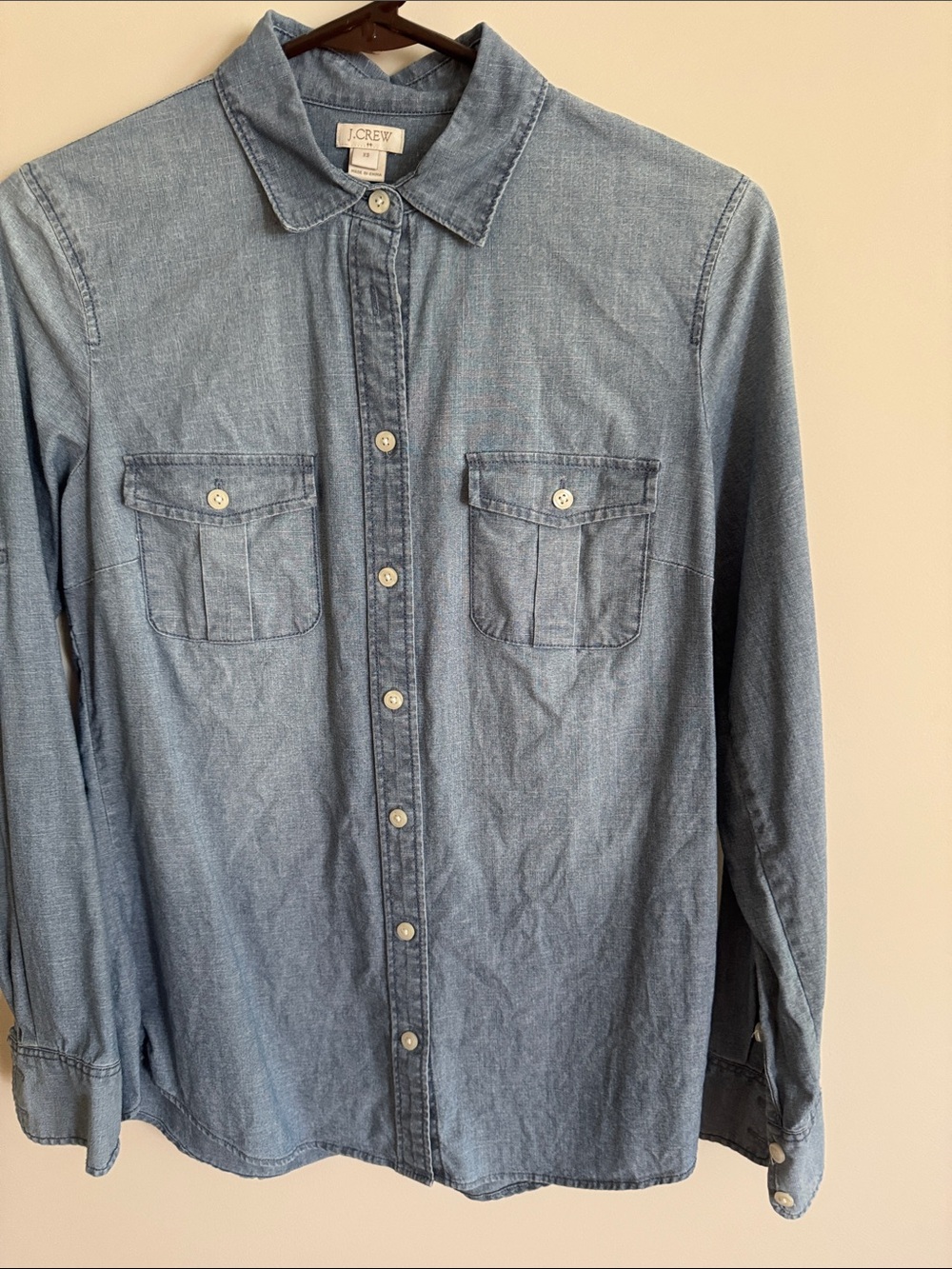 J. Crew Light Blue Denim Button-Down Shirt